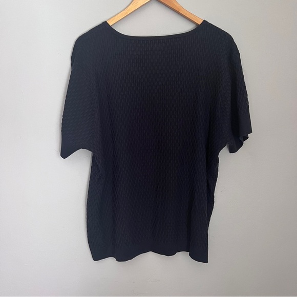 Doncaster Black Waffle Knit Short Sleeve Plus Size Top. Size 2W in EUC - Picture 3 of 6